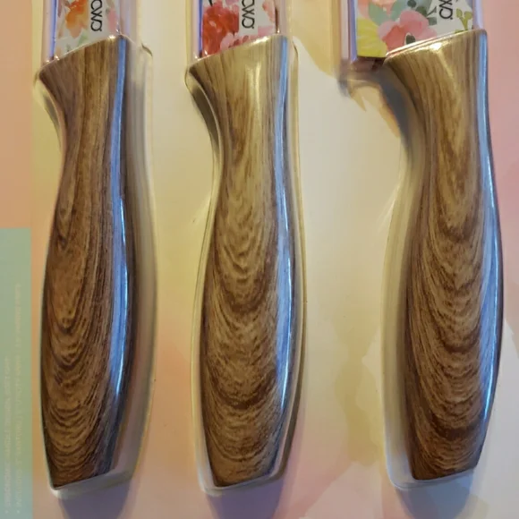 Cook With Color 3 Piece Floral Knife Set - Picture 3 of 7